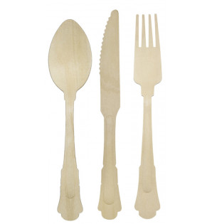 KIT CUBIERTOS DE MADERA 4/1