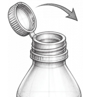 BOTELLA DE ZUMO 50CL + TAPÓN